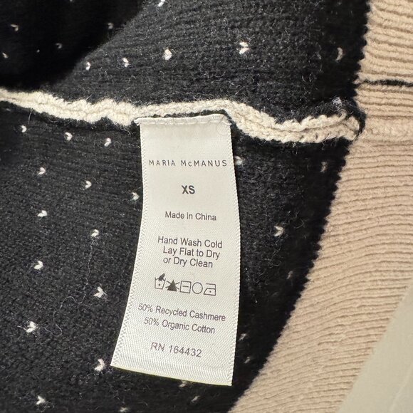 NEW MARIA MCMANUS REVERSIBLE CARDIGAN in Crema and Black Dot XS - Picture 14 of 16